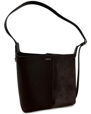 Loewe Medium Bilbao Panelled Leather Shoulder Bag - Black