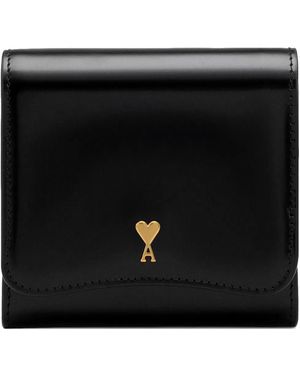 Ami Paris Paris Paris Stud Leather Wallet - Black