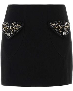 Versace Skirt Responsible Light Weight Double Wool Crepe - Black