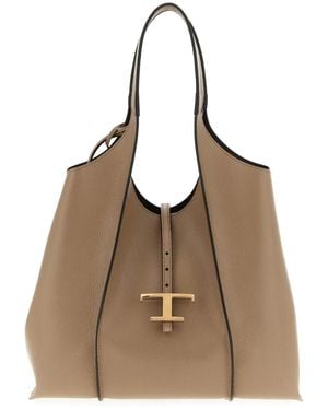 Tod's 'T Timeless' Shopping Bag - Brown