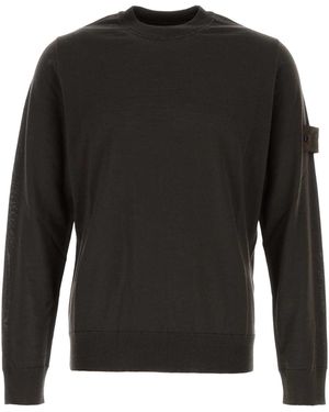 Stone Island Dark Wool Sweater - Black