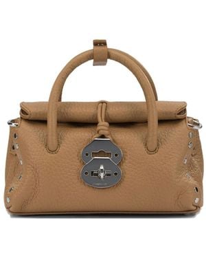 Zanellato Dotta Centauro Baby Small Leather Handbag - Brown