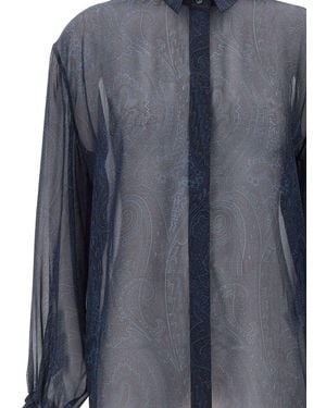 Etro Dark Silk Shirt - Blue