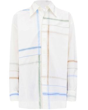 Bottega Veneta Check Shirt For - White