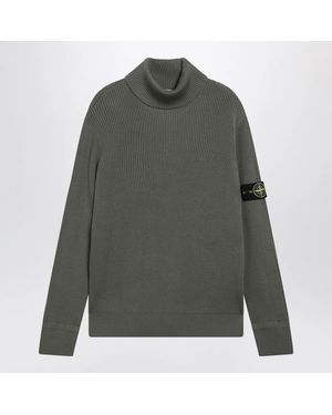 Stone Island Military Ribbed Turtleneck Jumper - Green