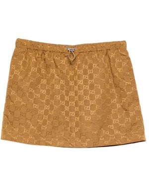 Gucci Gg Nylon Skirt - Natural