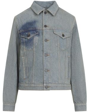 Jean Paul Gaultier Face Print Denim Jacket - Blue