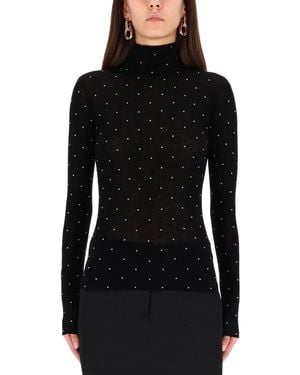 Rabanne Seconskin Efect Mesh With Studs - Black