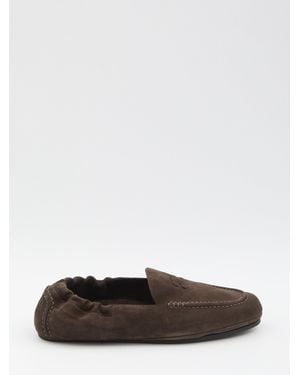Celine Triomphe Loafer With Elastic Insert - White