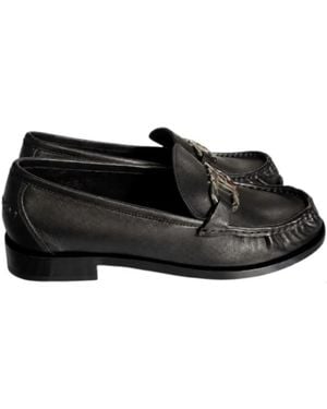 Ferragamo Leather Flat Shoes - Black