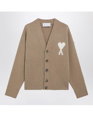 Ami Paris Ami De Coeur Cardigan - Natural