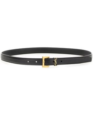 Saint Laurent Cintura "Cassandre" Sottile - White