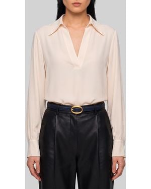 SUTTON NEW YORK Champagne Double Georgette Blouse - White
