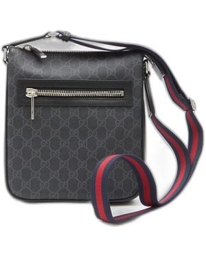 Gucci Gg Supreme Lion Polyurethane Crossbody Bag - Black