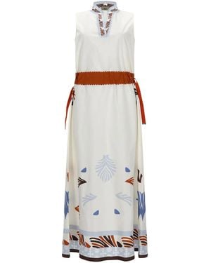Herno Abito Midi Con Stampa - White