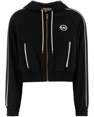 MICHAEL Michael Kors Michael By Michael Kors Cntrst Zip Frnt Trk Jkt - Black