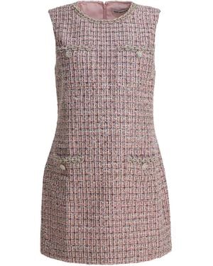 Self-Portrait Mini Bouclé Dress - Brown