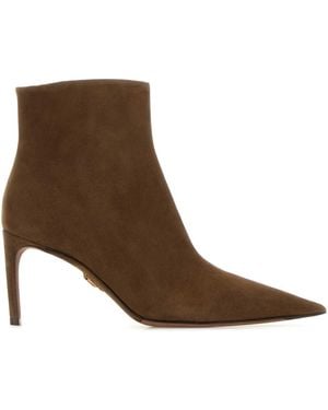 Dolce & Gabbana Mud Suede Ankle Boots - Brown