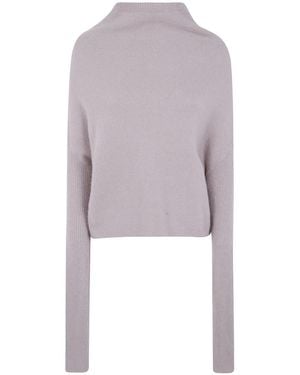 Rick Owens Long Sleeves Crater Neck Tee - Purple