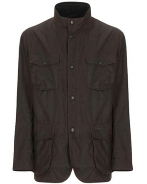 Barbour Rustic Waxed Cotton Coat - Black