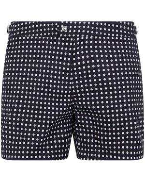 Tom Ford Mid Dot Print Micro Compact Popeline Wr Swim Shorts - Blue