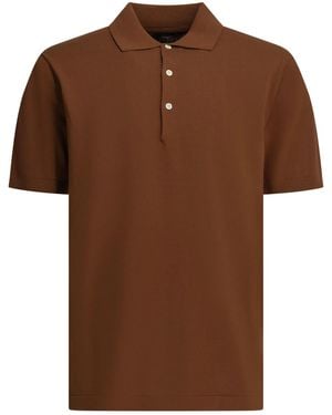 Beams Plus Cotton Button-Down Polo Shirt - Brown