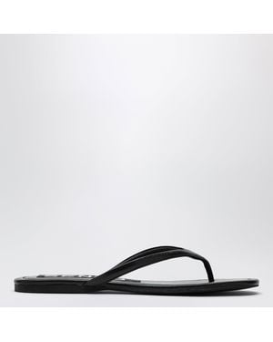 Senso Ebony Leather Nora Slides - Black