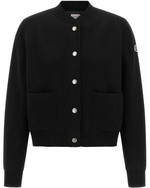 Moncler Padded Back Cardigan - Black