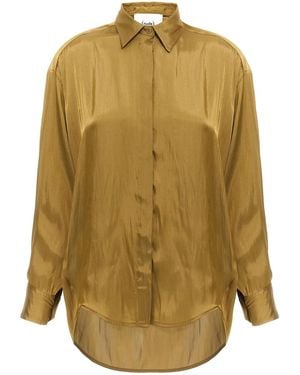Nude Satin Shirt - Green