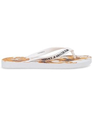 Versace Jeans Couture Thong Sandal With Logo - White