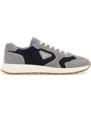 Prada Two-Tone Suede And Re-Nylon Prax Sneakers - Multicolor