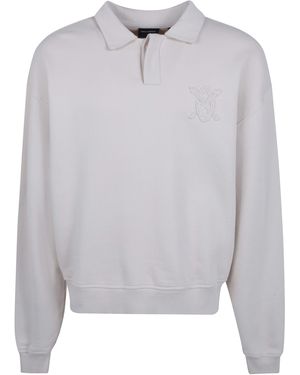 Daily Paper Oversized Shield Polo Neck Jumper - Grey