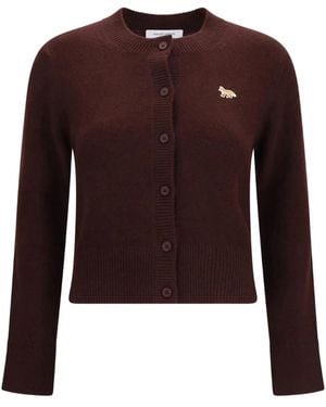 Maison Kitsuné Baby Fox Wool Cardigan - Red