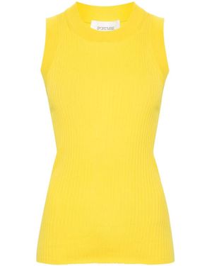 Max Mara Ribbed Cotton Tank Top - Yellow