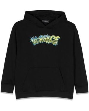 Versace Logo Hoodie - Black