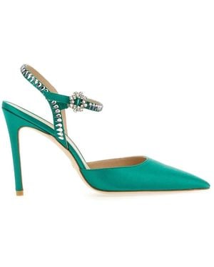 Stuart Weitzman Gemcut 100 Ankle Strap Pump - Green