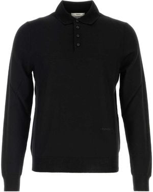 Fendi Polo M L Basic Fine Merino - Black