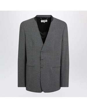 MM6 by Maison Margiela Mélange Wool-Blend Jacket - Grey