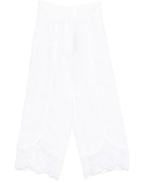 Twinset Optical Cotton Pants - White