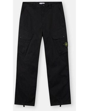 Stone Island Pantalon Cargo Corte Holgado - Black