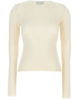 Magda Butrym Ribbed Viscose Blend Jumper - White