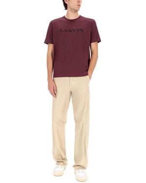 Lanvin Logo T-Shirt Main: Cotton T-Shirts - Red