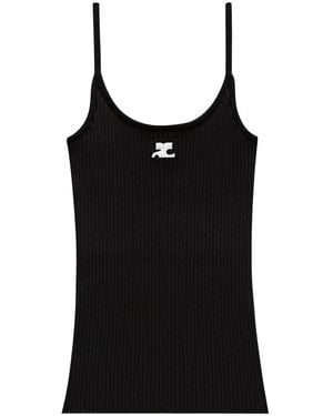 Courreges "Reedition" Knit Tank Top - Black