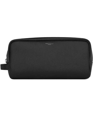 Saint Laurent Leather Pouch With Logo Stamp - Black