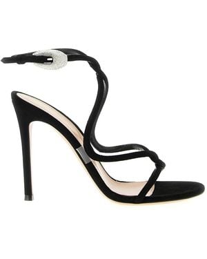 Gianvito Rossi 'Mamba Crystal' Sandals - Black