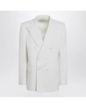 Valentino Milk-Colored Double-Breasted Jacket - White