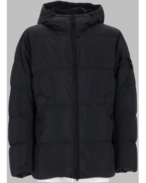 Stone Island Puffer Jacket Crinkle Reps Polyamide - Black