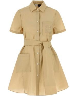 Loewe Cotton Blend Paula S Ibiza Shirt Dress - Natural