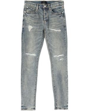 Purple Brand Pants With Worn Details - Blue