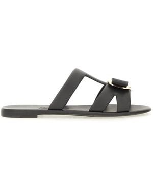 Ferragamo Sandalo Slide "New Vara" - Black